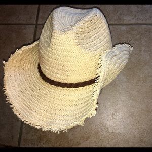 Cowboy hat straw with shine woven thru.